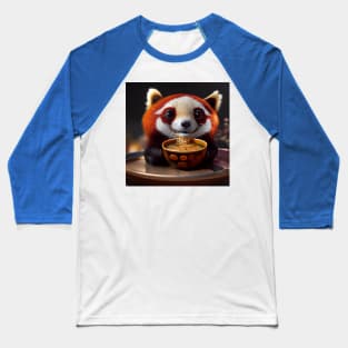 Kawaii Red Panda Eating Ramen Baseball T-Shirt